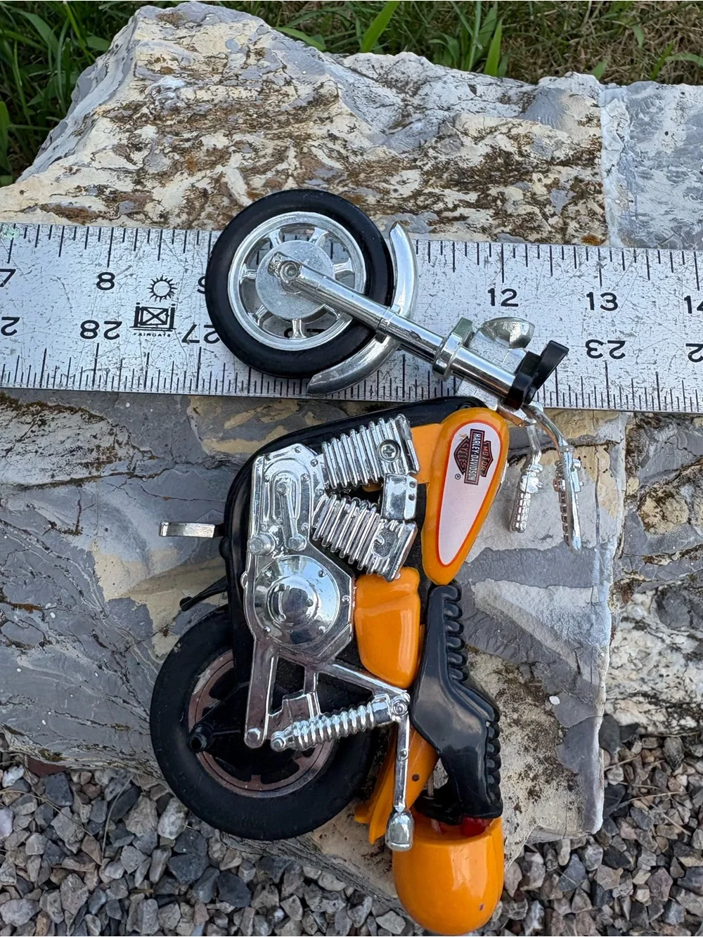 Harley-Davidson Orange Mini Motorcycle Toy Matchbox Vintage Clean Pet/SmokeFree